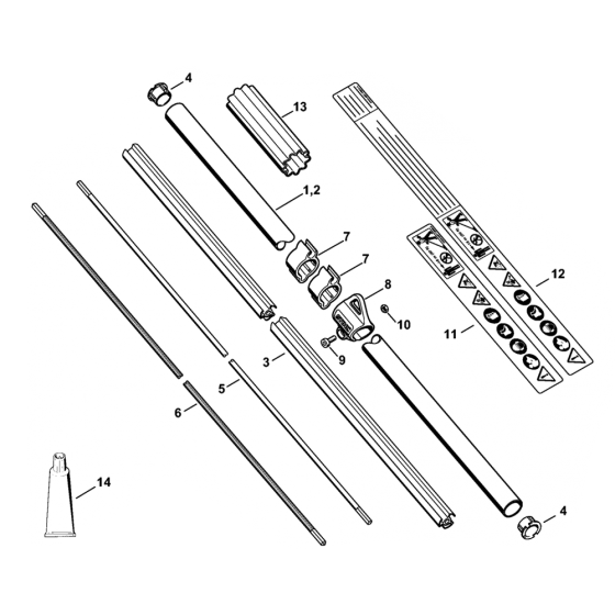 FS100 FS110 Drive Tube Assembly
