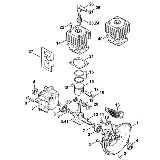 Stihl FS106 Crankcase Cylinder Assembly