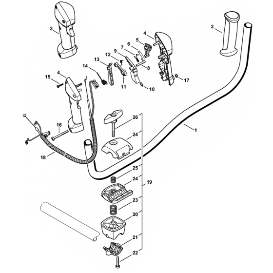 Stihl FS111 Bike Handle Assembly