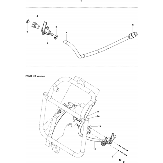 Water System Assembly for Husqvarna FS309 Floor Saw