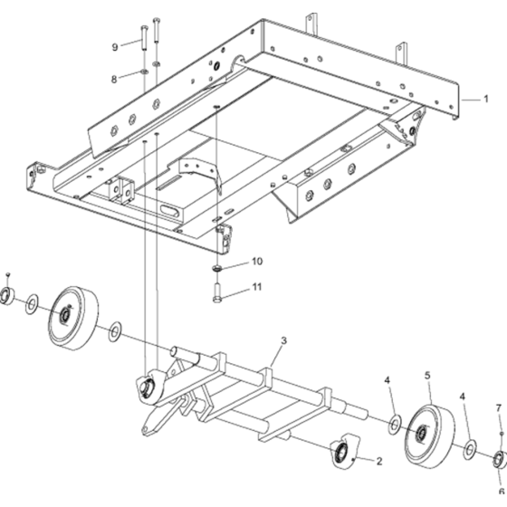 Frame & Front Axle Assembly for Husqvarna FS3500 Floor Saw