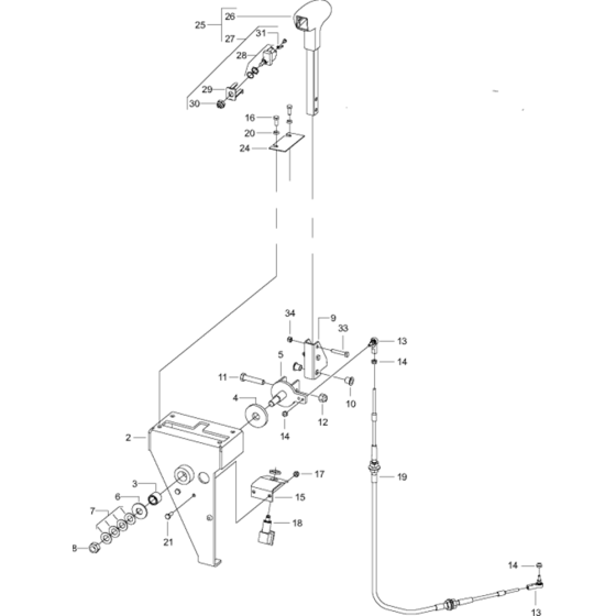 Speed Control Lever Assembly for Husqvarna FS3500 Floor Saw