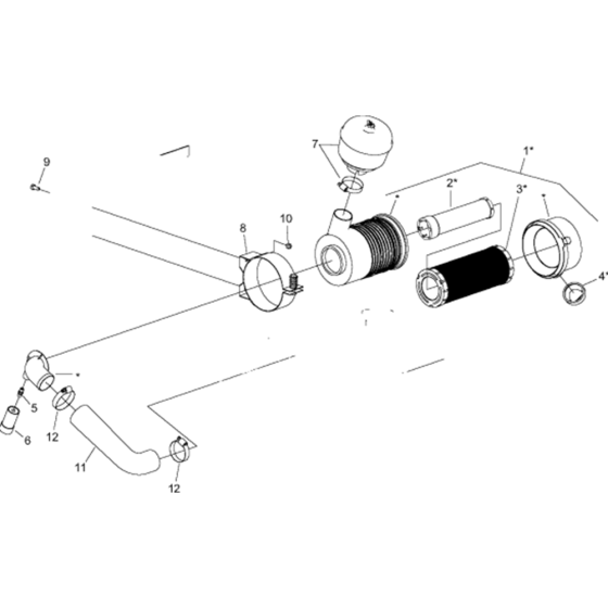 Air Cleaner & Mounting Bracket Assembly for Husqvarna FS3500 Floor Saw