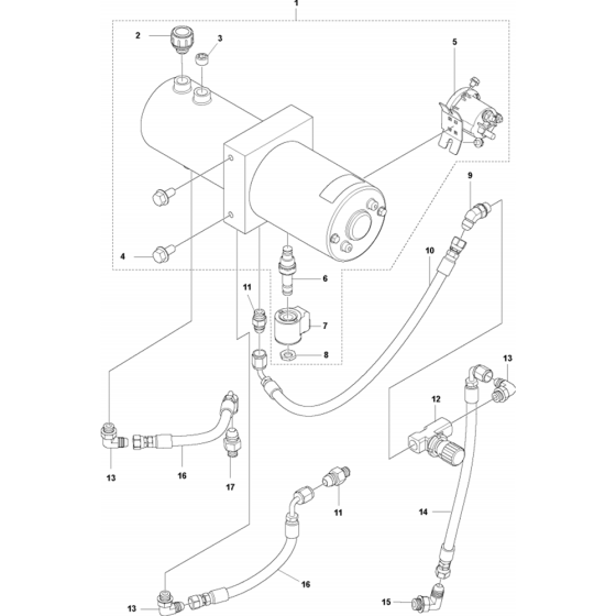 Hydraulics Assembly for Husqvarna FS3500 G Floor Saw