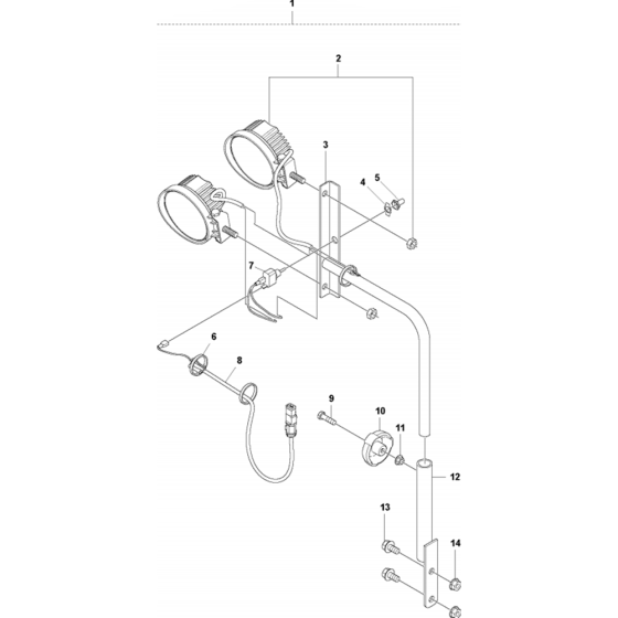 Lighting Kit-2 Assembly for Husqvarna FS3500 G Floor Saw