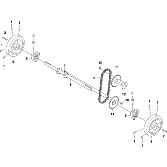 Rear Axle Assembly for Husqvarna FS3500 G Floor Saw