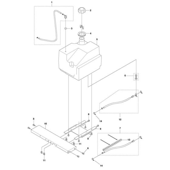 Fuel Tank Assembly for Husqvarna FS3500 G II Floor Saw