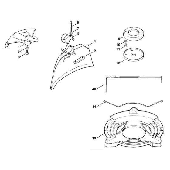 Deflector Assembly for Stihl FS353 Clearing Saw