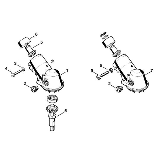 Gear head 17 814 599 (11.88) Assembly for Stihl FS360 FS420 FS420L Clearing Saw