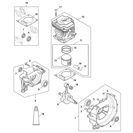 Crankcase Assembly for Stihl FS 361C