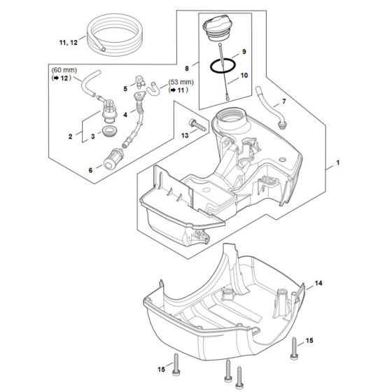 Fuel Tank Assembly for Stihl FS 361C