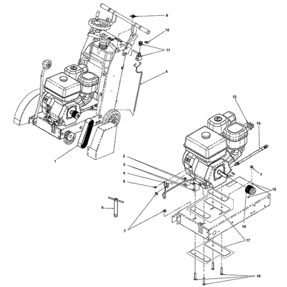 Engine Assembly for Husqvarna FS400 Floor Saw