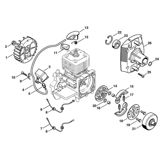 Ignition system & Clutch Assembly for Stihl FS400 FS450 FS480 Clearing Saw