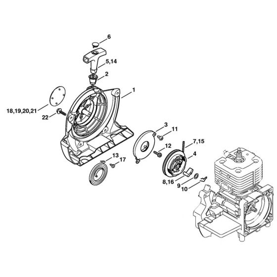 Rewind starter Assembly for Stihl FS400 FS450 FS480 Clearing Saw