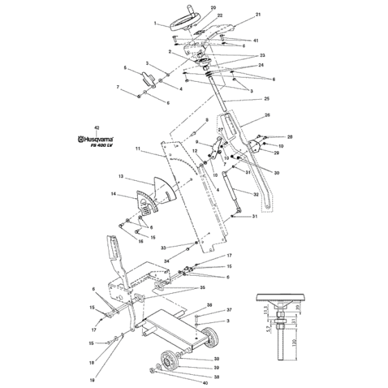 Height Adjustment Assembly Husqvarna FS400 Floor Saw