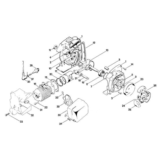 Crankcase & Cylinder & Clutch Assembly for Stihl FS410 Clearing Saw