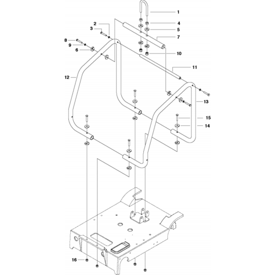 Engine Cage Assembly for Husqvarna FS410 D Floor Saw