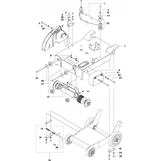 Frame Assembly for Husqvarna FS410 D Floor Saw