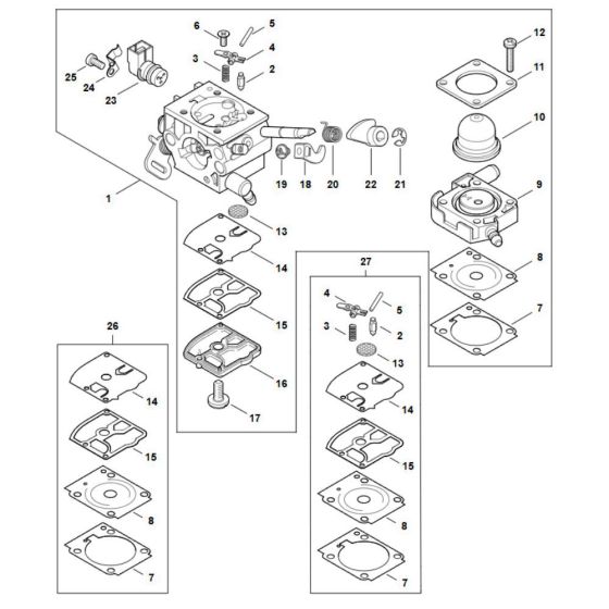 Carburetor for Stihl FS 411C