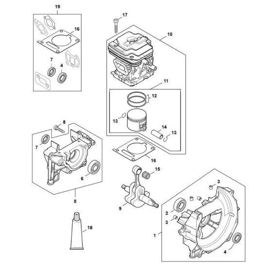 Crankcase Assembly for Stihl FS 411C