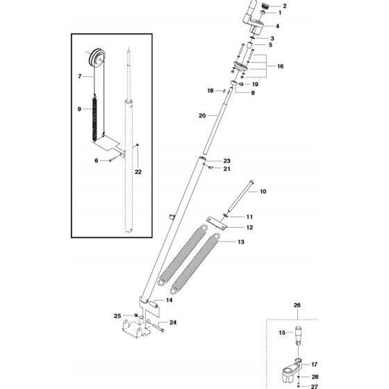 Screw Feed Assembly for Husqvarna FS413 Floor Saw