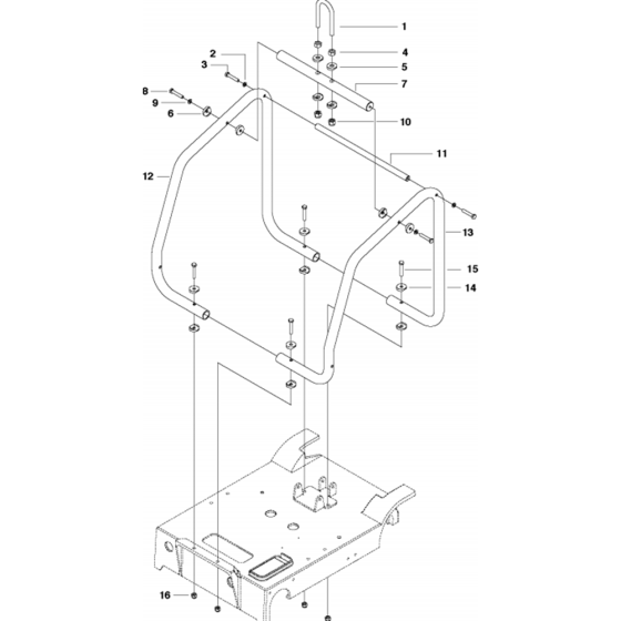 Engine Cage Assembly for Husqvarna FS413 Floor Saw