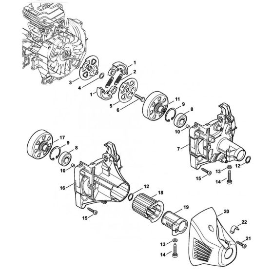 Clutch & Clutch housing Assembly for Stihl FS460C FS460RC Clearing Saw