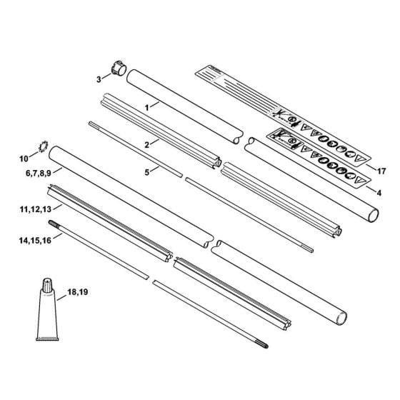 Drive tube assembly Assembly for Stihl FS460C FS460RC Clearing Saw