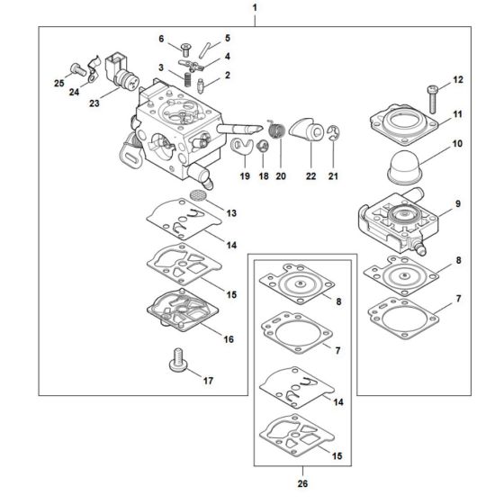 Carburetor WTF-12 for Stihl FS 461C