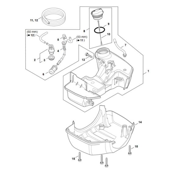 Fuel Tank Assembly for Stihl FS 461C