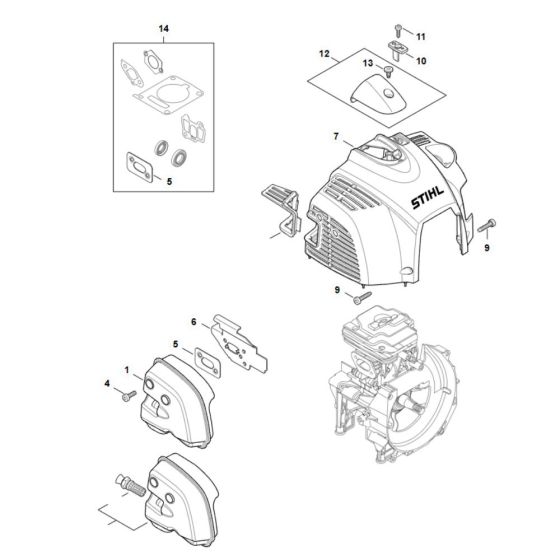 Muffler Assembly for Stihl FS 461C