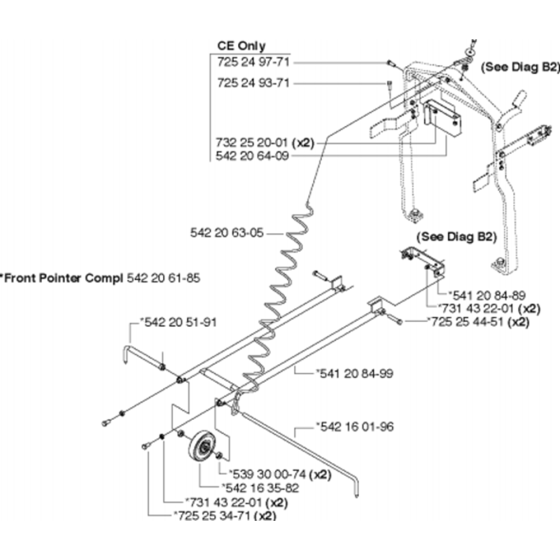 Pointer - Lift Bail Assembly for Husqvarna FS4800 Floor Saw