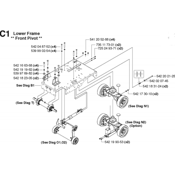 Lower Frame Assembly for Husqvarna FS4800 Floor Saw