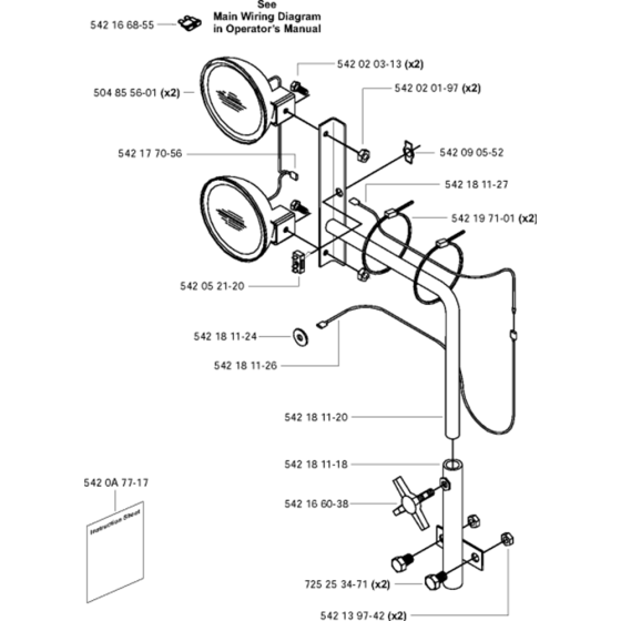 Dual Work Light Kit Assembly for Husqvarna FS4800 Floor Saw