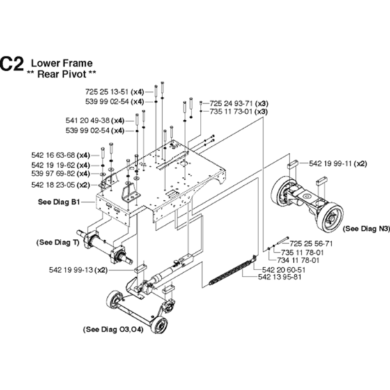 Lower Frame-2 Assembly for Husqvarna FS4800 Floor Saw