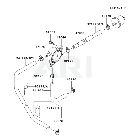 Fuel Tank / Fuel Valve for Kawasaki FS481V Engine