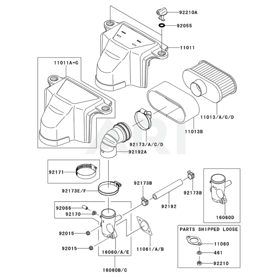 Air Filter / Muffler for Kawasaki FS481V Engine