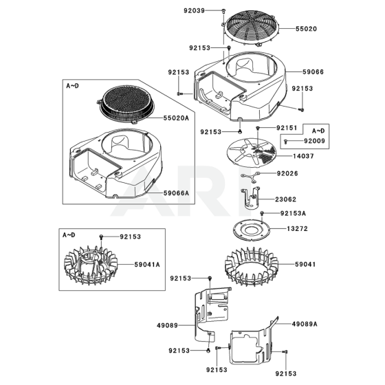 Cooling Equipment for Kawasaki FS481V Engine