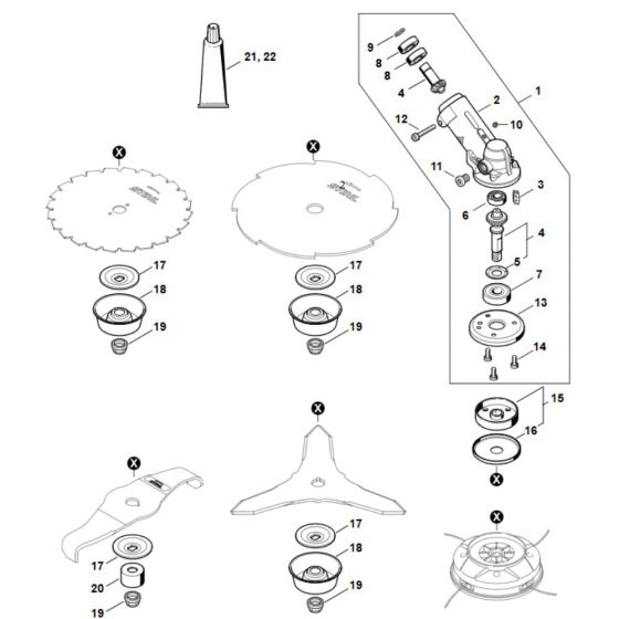 Gear Head Assembly for Stihl FS 491C