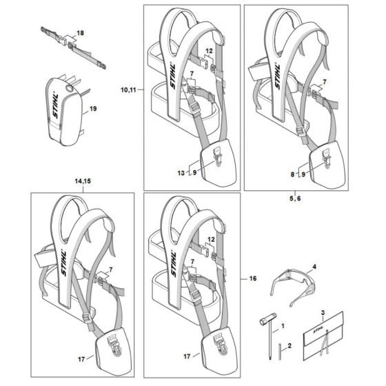 Harness Assembly for Stihl FS 491C
