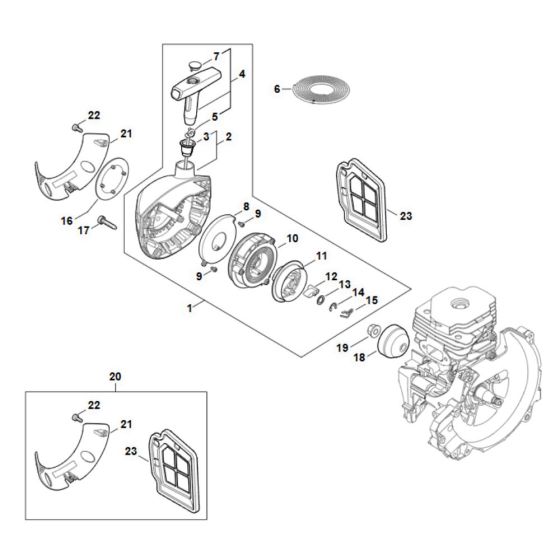 Rewind Starter for Stihl FS 491C