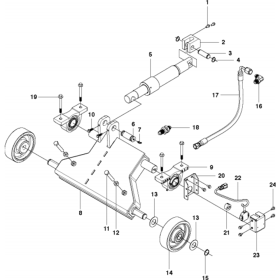 Front Axle Assembly for Husqvarna FS5000 Floor Saw