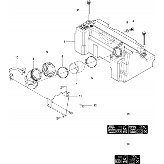 Fuel Tank Assembly for Husqvarna FS5000 Floor Saw