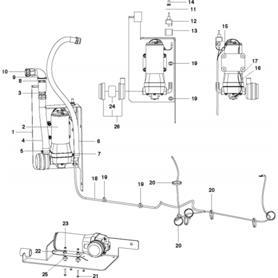 Water Pump Assembly for Husqvarna FS5000 Floor Saw