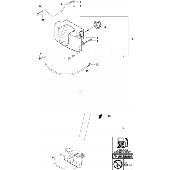 Fuel Tank Assembly for Husqvarna FS513/FS520/FS524 Floor Saw