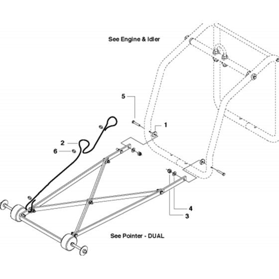 Power Attachment - Dual Pointer Assembly for Husqvarna FS513/FS520/FS524 Floor Saw