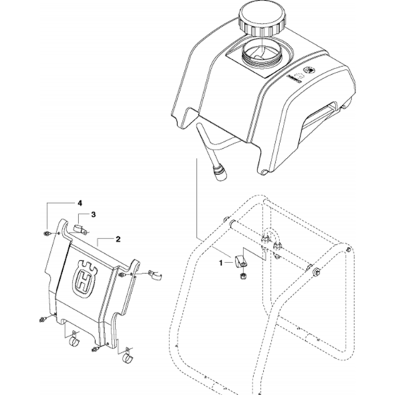 Water Tank & Nose Piece-2 Assembly for Husqvarna FS513/FS520/FS524 Floor Saw