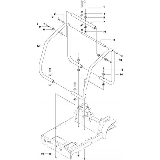 Engine Cage Assembly for Husqvarna FS513/FS520/FS524 Floor Saw