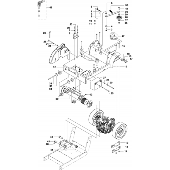 Frame Assembly for Husqvarna FS513/FS520/FS524 Floor Saw