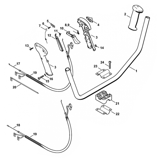 Stihl FS55 Bike Handle Assembly